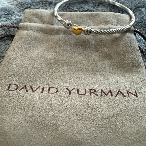 DY Silver Bracelet with Gold Heart - Picture 1 of 3